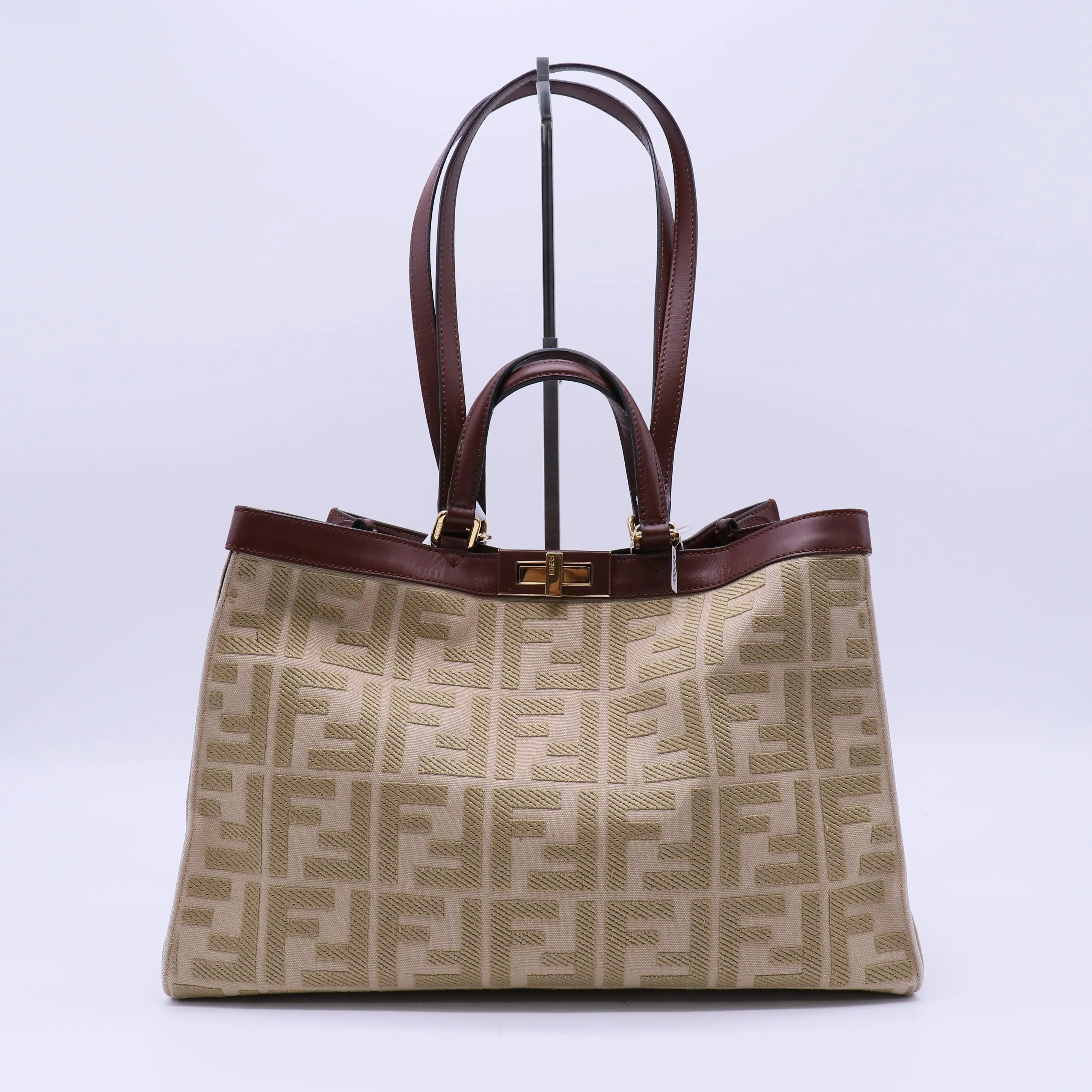 Pre-owned FENDI canvas Tote Bags FF Peekaboo X Lite Tote B21157