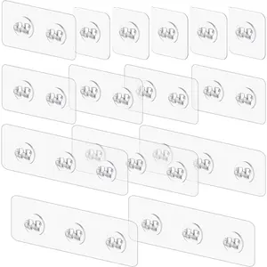 15 Pack Shower Caddy Adhesive Replacement, No Drilling Shower Shelf Adhesive, Adhesive Hooks for Shower Caddy, Soap Holder and Kitchen Racks