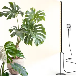 Barrina T1S Standing Grow Light for Indoor Plants with Timer, 65W 660nm High PPFD Full Spectrum, Tera Series Vertical Grow Lights Adjustable Height 5FT-5.6FT, Foot Switch, Non-Glare Design, Black