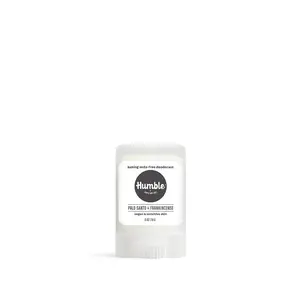 Humble Brands Palo Santo & Frankincense Aluminum-Free Deodorant Travel Size 0.5oz Baking Soda Free Vegan Sweet Woodsy Scent 14g