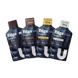 UCAN Caffeinated Energy Gel Variety Pack - 12 Gels in 4 Assorted Flavors - Salted Caramel, Mocha, Vanilla, Chocolate, 75mg Caffeine, Crash-Free Energy, No Sugar, Easy on the Stomach