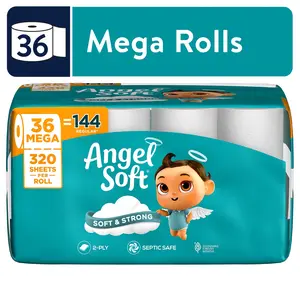 Angel Soft 2-Ply Toilet Paper, 36 Mega Rolls