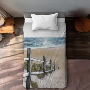 360 stand Twin Extra Long Soft Seaside Beige Coastal Beach Theme Duvet Cover - Bed Cover Set, Bedroom Bedding, Essential Home Decor Textile Linen, Extra-Long Duvet Covers