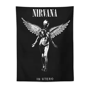 Band Flag Nirv-ana Banner Tapestry For Bedroom Wall Hanging College Decoration Indoor Outdoor PosterGT-Nirvana Size