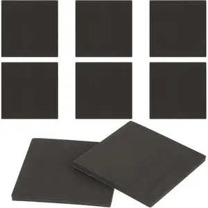 8Pcs Foam Padding Sheets with Adhesive Backing - Self Stick Neoprene Black Stick on Foam Padding Insulation Foam Thin Adhesive Foam Sheets, 4 X 4 X 1/4 Inch Closed Cell Foam Sheet Square Pad for Craft