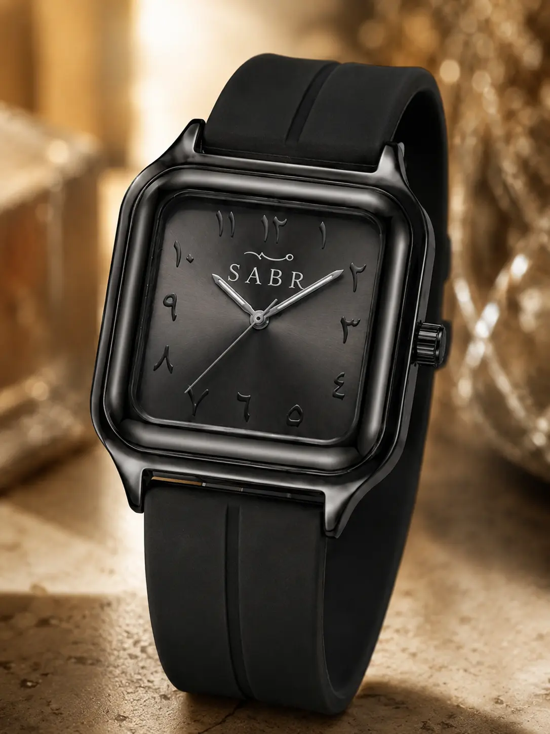 Men's Modern Square Digital Watch - All Black Cyberpunk Design with Arabic Numerals Dial, Lightweight Waterproof Silicone Quartz Wristwatch for Casual Daily Use, with Water Resistance and Calendar Display