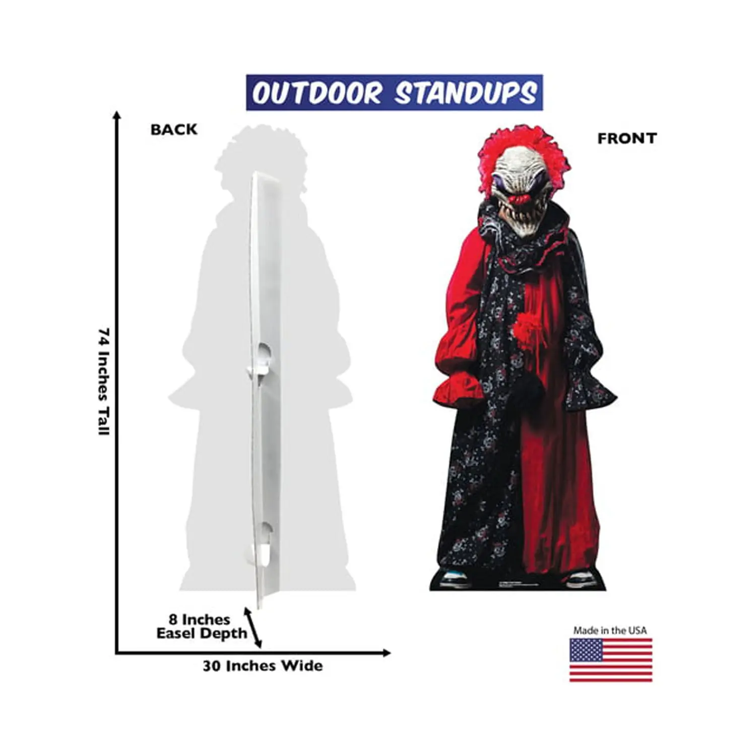 Advanced Graphics 2636 Halloween Creepy Clown Outdoor Decor, 74x30 in.
