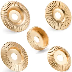 Spring Workshop Must-Have Set of 5 Wood Carving Disc for 4" or 4 1/2" Angle Grinder with 7/8" Arbor, Grinding Wheel Shaping Disc for Wood Cutting, Grinding Shaping Sculpting Disc for Wood