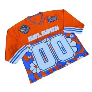 SOLEBOY No.00 Print V-Neck Sport Jersey T-Shirt - Classic Fit, Short Sleeves, Available in Various Colors and Sizes, Made in USA