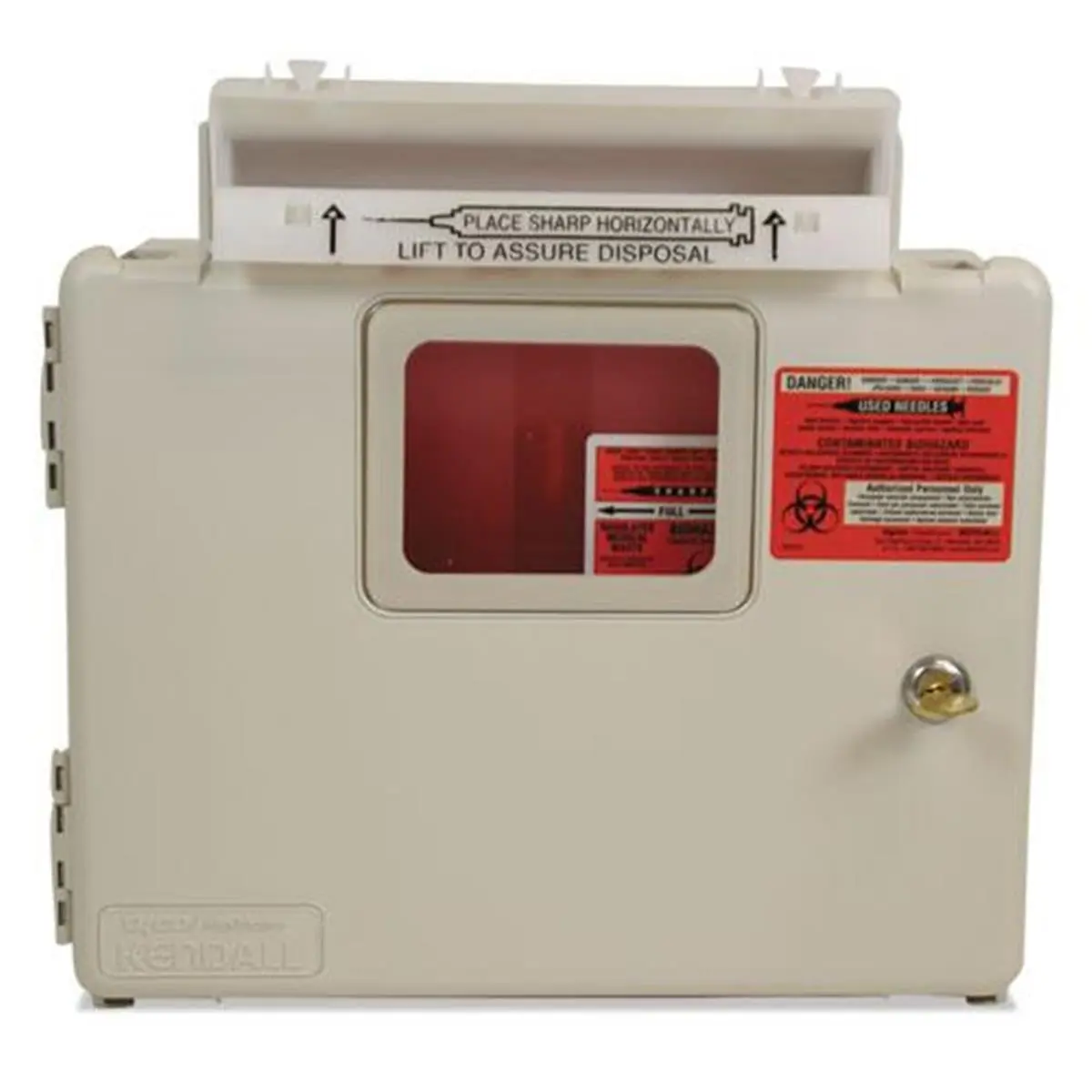 UNIMED CVDSWMU000609 Locking Wall Mount Sharps Cabinet System - Smooth ABS Plastic Lockable Storage Box, Counter Balanced Lid, Keyed Alike Cabinets, Mailbox Lockable, 5 qt, Tipping & Spilling Prevention Tool Organizer