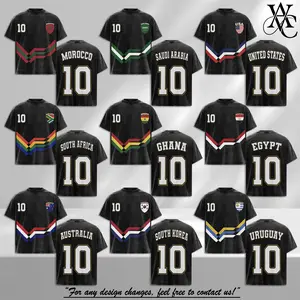 Retro National Football Jersey Collection, The Big Tournament 2026 Number 10 Premium Acid Washed T-Shirt, World Flag Crest Shield, Retro Sportswear Soccer Graphic Tee, Y2K Clothing Shirt, Oversized Unisex Fan Apparel, Gifts For Him