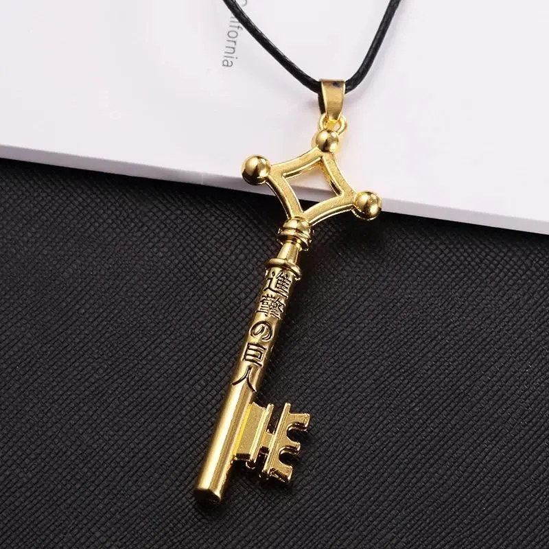 Hot Sale Attack On Titan Eren Key Pendant Necklace Shingeki No Kyojin Vintage Retro Anime Jewelry Unisex Cosplay Accessories Fan Collectible Gift for Men Women Teens