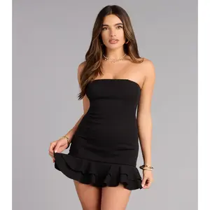 Flirty Look Ruffle Mini Tube Dress