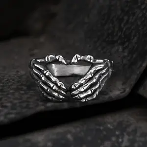 GTHIC Skull & Heart Ring – Gothic Jewelry for Wedding, Birthday & Mother’s Day