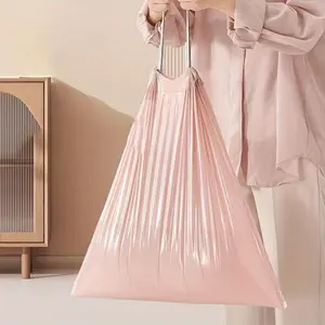 50pcs Thick & Durable Drawstring Trash Bags, Drawstring Bin Bags, Large Portable Polyethylene Waste Bags, for Kitchen, Bathroom, Living Room Use, Home Organization, Drawstring Closure, Trash Bag Dispenser, Organizer