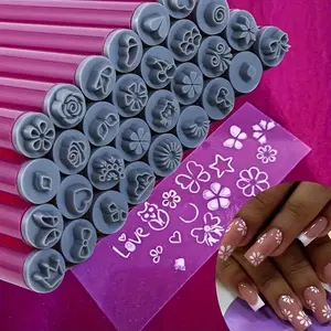 10pc Nail Stamping Pen Kit | Floral Pattern Stamps, Dotting Tools Included, Odor-Free Formula | Home Nail Art, Salon DIY, Party Nails, Flower Nails | Nail Stamping Pen Kit (Kit de Stylo pour Tamponnage sur Ongles)