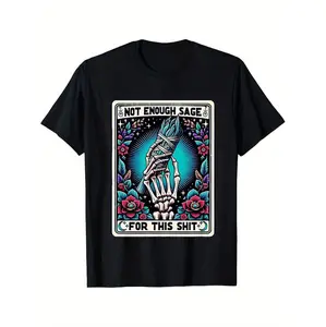 Not Enough Sage For This Shit MenS Vintage Tarot Print Classic Fit Funny Retro Tee Made In USA