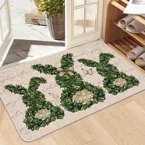 Spring Home Decor Entrance Mat, Easter Bunny Pattern Rug, Contemporary Rugs, Washable Indoor Outdoor Carpet, Yard Decoration, Suitable for Entryway, Kitchen, Bathroom, Patio, Balcony