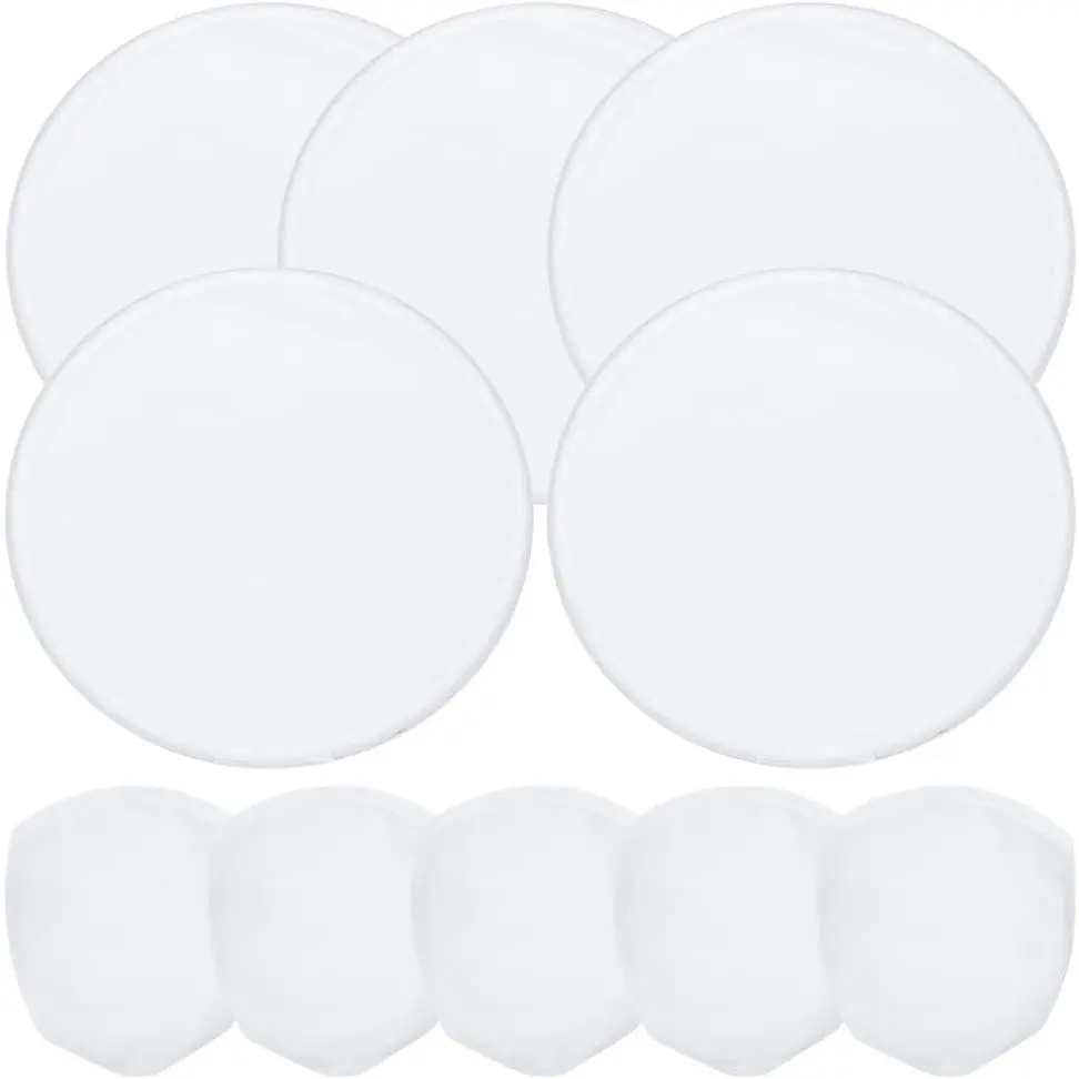 5 Pcs White Foldable Flying Disc Fans 9.8 Inch Sublimation Fans Polyester Folding Fan Set with Bag for Wedding Party Favors Outdoor Activity Christmas