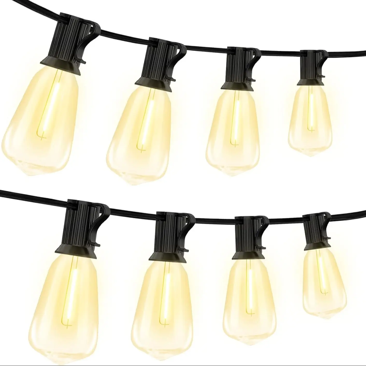 100FT ST38 LED Outdoor String Lights Waterproof, 52 Shatterproof Vintage Edison Bulbs, Dimmable Patio Hanging Lights for Porch Deck Garden Backyard Balcony Cafe Wedding Party Decor, Adjustable Brightness Led, Led Decoration, Led Lighting