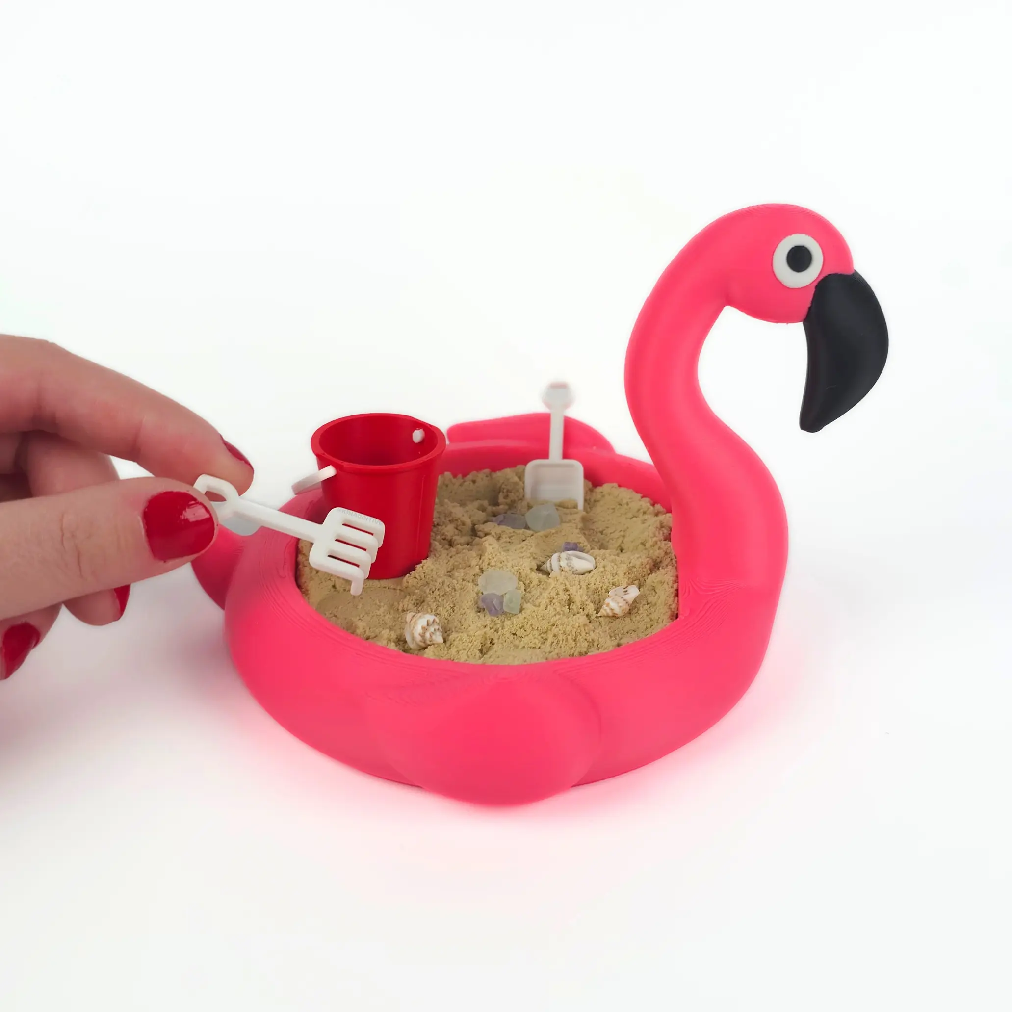 Mini Flamingo Sandbox Zen Garden - Tropical Office & Home Decor Miniature Figurine Ornaments Shelf