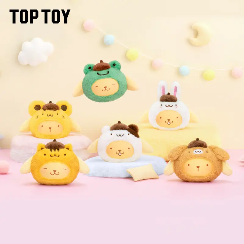 TOPTOY Pompompurin & Friends Series Vinyl Plush Charm Blind Box, Cute Collectible Doll Pendant, Lovely Anime Figure Ornament for Bags, Perfect Sweet Gift for Girls, Friends, Birthday & Holiday Surprise,Perfect Gift for Mom,#Summervibes
