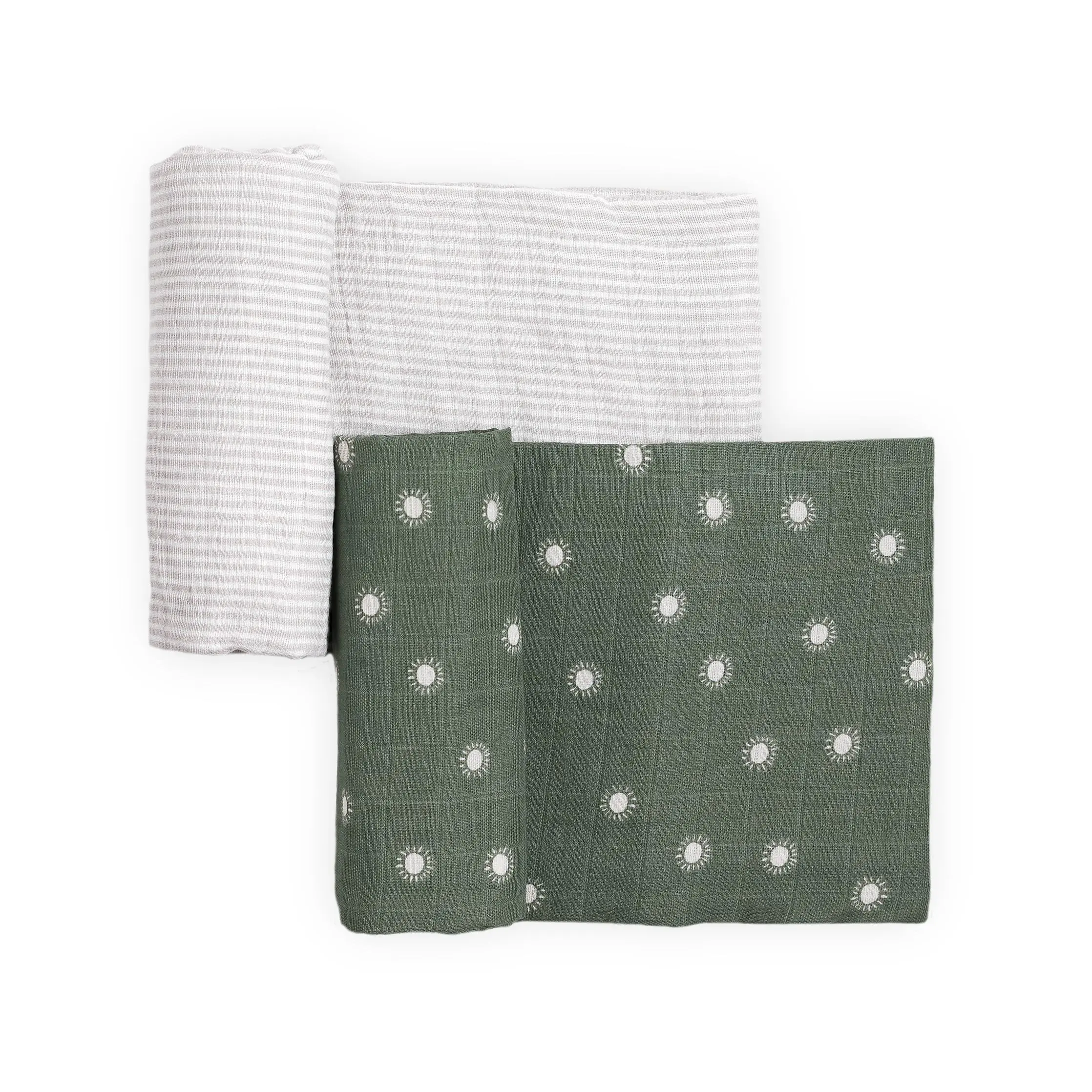 Organic Cotton Muslin Swaddle Blanket 2 Pack - Sage Suns