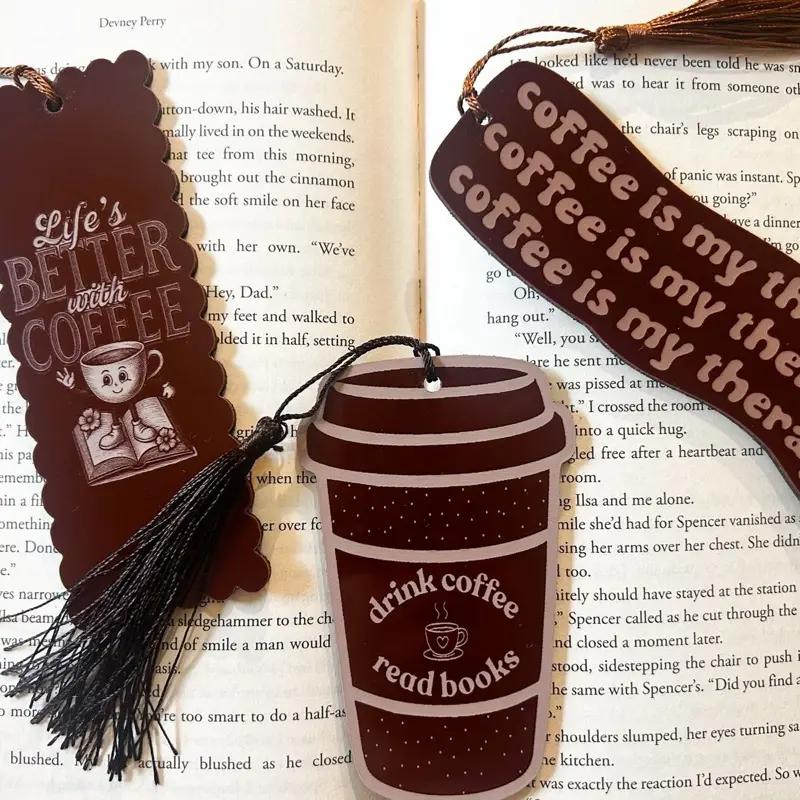 Coffee Acrylic Engraved Bookmarks