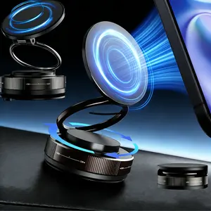 360° Adjustable Vacuum Magnetic Phone Mount | MagSafe Suction Cup Holder, Portable for Car, Makeup, Gym & Mirror, Fits All iPhone 11 & Newer