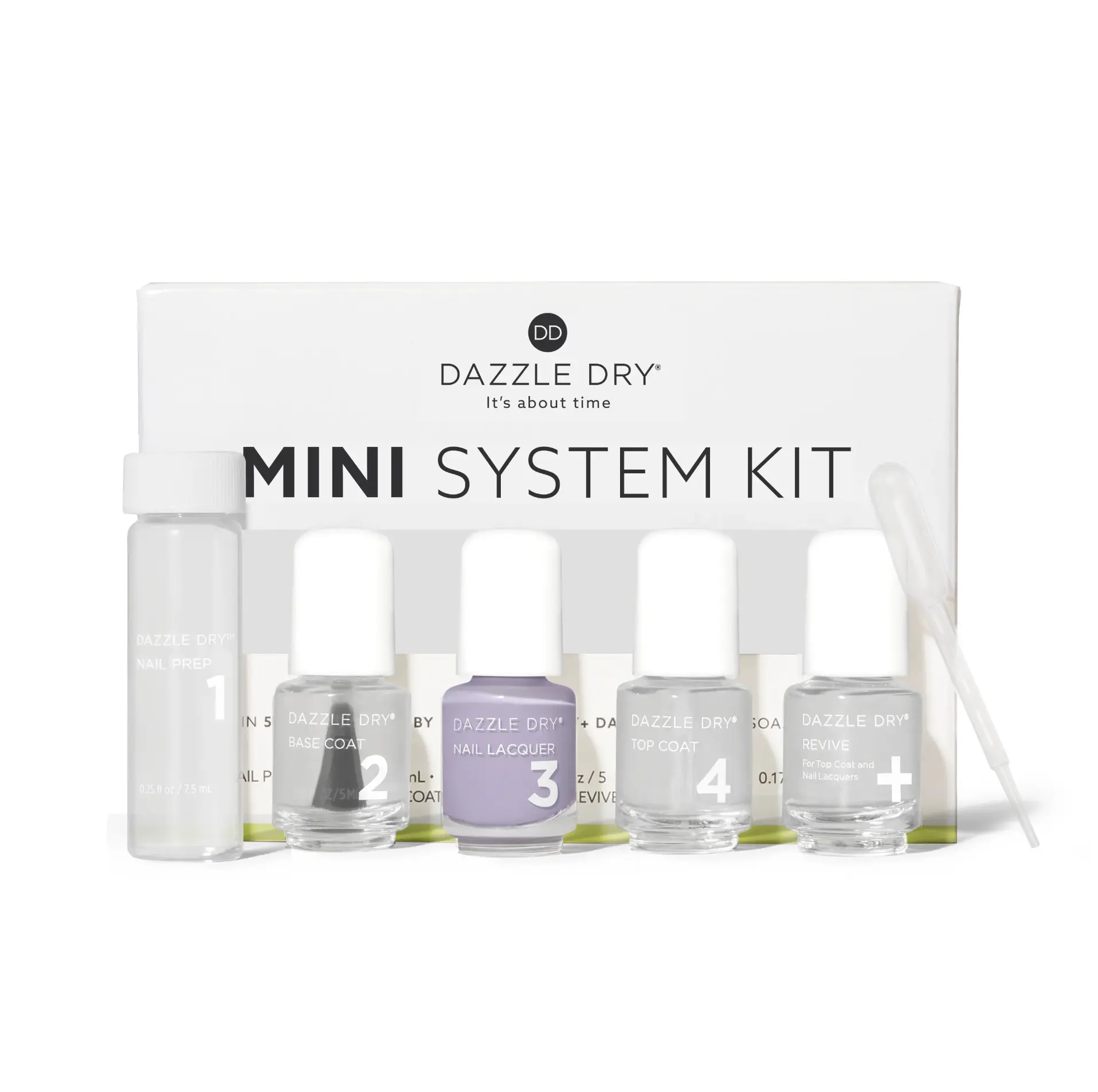 Dazzle Dry Lavender Dreams Mini Kit | 5-Piece Long Wear, Chip-Resistant Nail Polish Kit | 4-Step System Nail Lacquer