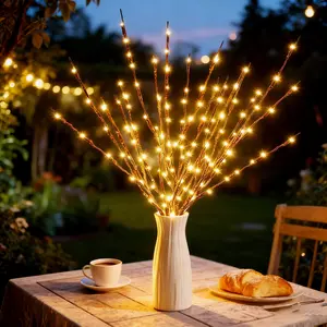 20 Lamp Beads Home Vase Decoration Tree Light LED Colorful Flashing Branch Lights Room Decor Holiday Lighting Branch Lamp Christmas Decoration Lights Gifts Presents Magic Lighting Outdoor Decorative Light Outdoor Indoor