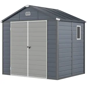 YITAHOME  7.87x6.2FT Outdoor Resin Storage Shed W/Lockable Doors All-Weather Plastic Shed