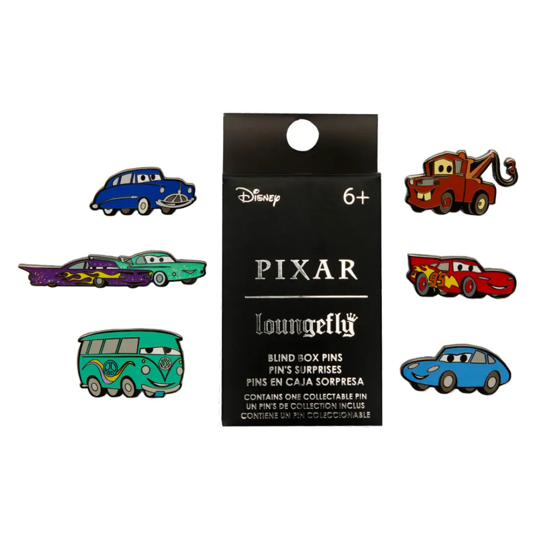 Loungefly Disney Pixar Cars Theme Collectible Metal Pins, Surprise Blind Box Collectible Gift for Bag Accessories, Surprise Pack, Collectible Pins, Mystery