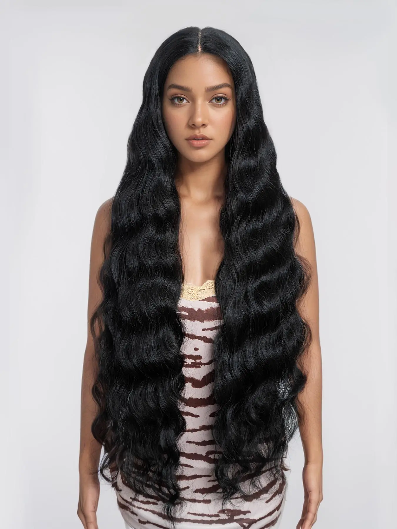 36 Inch Long Body Wavy Wigs for Women, Body Wave Wig, Synthetic Hair Wig, Gorgeous Fluffy Wigs without Bangs, Synthetic Lace Front Wigs for Cosplay Party, Daily Use
