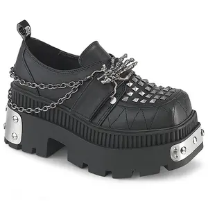 Demonia Wrath-42 Black Vegan Leather Platform Shoes
