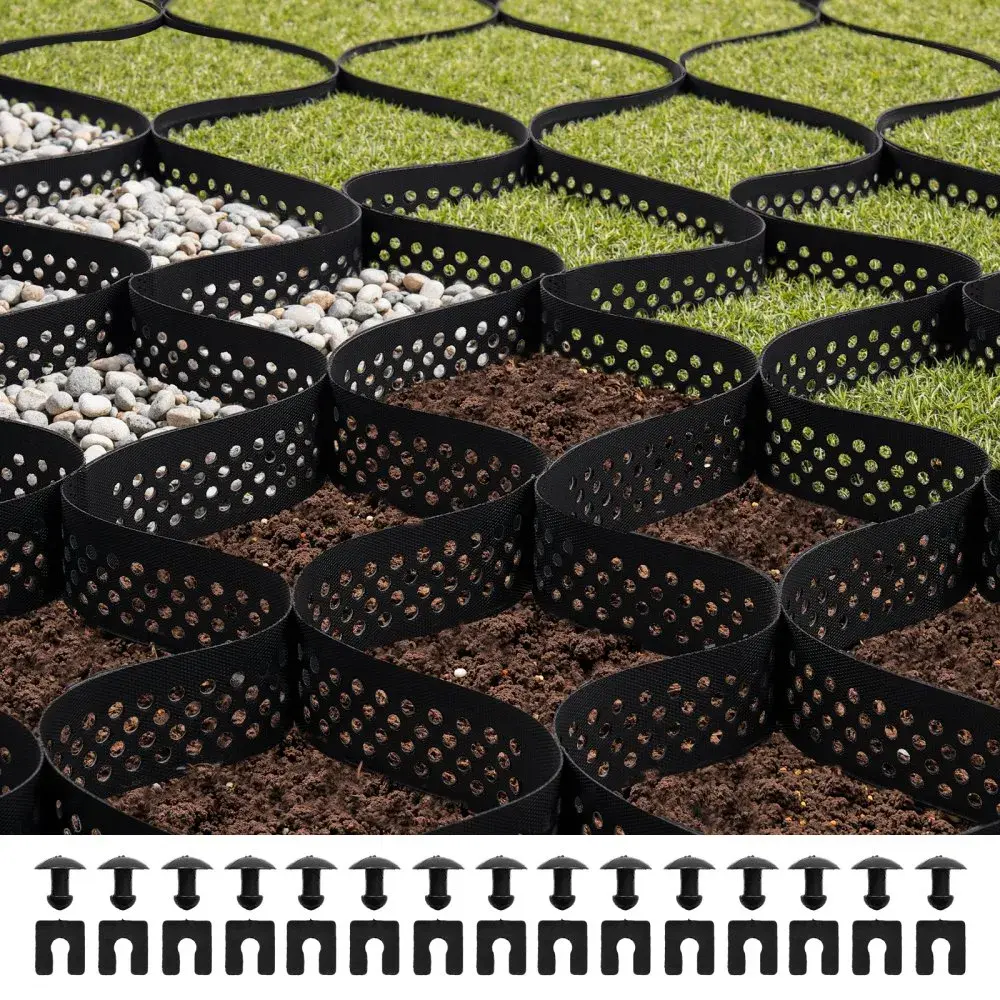 【DealsForYouDays】VEVOR Heavy-Duty Multi-Use Gravel Grid3 in Depth24.93 x 9.52 FT/7600 x 2900 mm1880 LBS Per Sq Ft Grass Ground RetainerPermeable Geo Grids for Driveway StabilizationGardenRV ParkingHeavy-Duty Support, Heavy-Duty Support