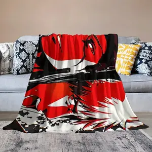 Bleach Ichigo anime themed printed blanket, soft, lightweight and durable, suitable for sofas, bedrooms, travel and offices in all seasons
