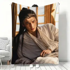 Xie Zheng Pursuit of Jade Zz-Zhang Linghes 1pc Printed Flannel Blanket, All-Season Use, Soft And Comfortable, Ideal for Sofas, Beds, And Office Naps. Versatile Outdoor Sports Blanket, And a Great Holiday Gift for Friends And Family-280GSM