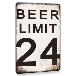 1pc 8x12inch,-Beer Limit 24 Metal Sign Bar Sign Metal Tin Plate Garage Sign Art Wall Decor For Man Cave Bar Pub Metal Posters Decor Accessories Retro Tin Plate