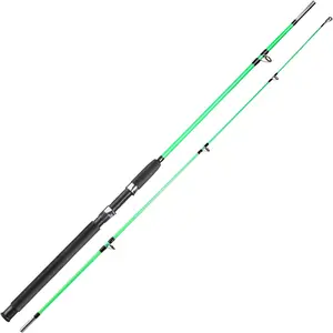Fishing Rod, 2- Composite Graphite & Glass Blanks Saltwater Trolling Rod Offshore Surf Fishing Pole with Stainless Steel Line Guides for Catfish, Salmon Glass Fiber Spinning Rod