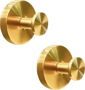 New Model No-Drill Suction Cup Hooks for Door Wreaths, Wreath Hangers for Front Door, Suction Cup Hooks for Shower, Removable, Waterproof & Rustproof (Gold)