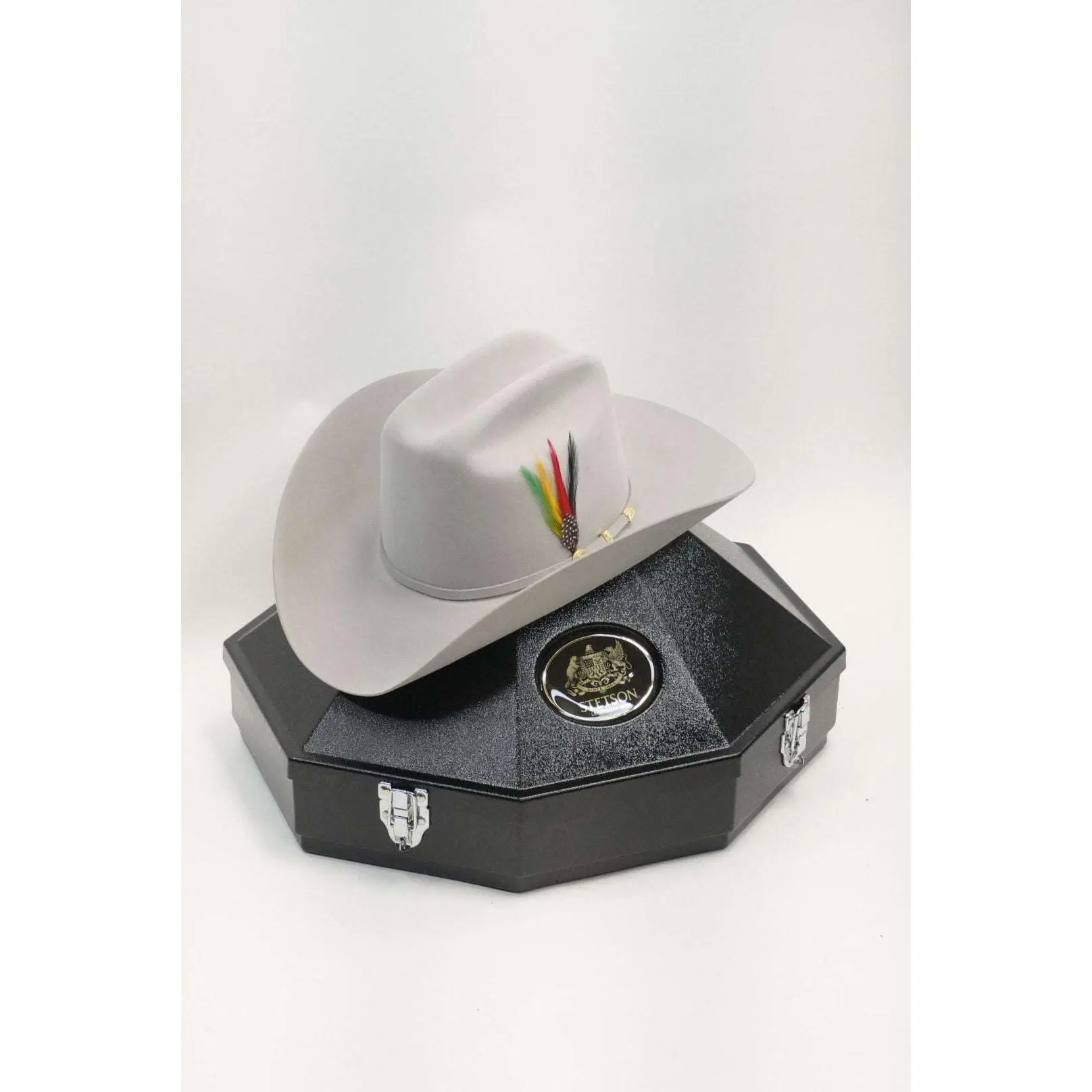 STETSON El Presidente 100X Mist Grey High Crown Classic Cowboy Hat, High Quality Hat, Stylish Fashion Accessory, Stylish Hat