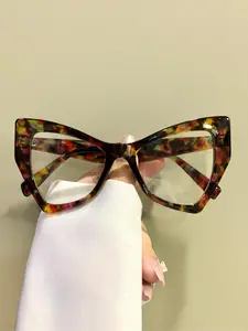 Vintage Cat Eye Frame Glasses, Stylish Trendy Eyewear, Trendy Casual Eyeglasses for Women & Men, Fashion Eyeglasses for Work, Daily Clothing Decor, for Student Daily, Fashionable Frames Glasses