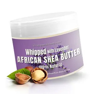 Whipped Shea Butter Lavender - 100% Pure and Natural African Shea Butter for Men & Women - Ultimate Handcrafted Moisturizer with Essential Vitamins for Radiant Skin & Luscious Hair