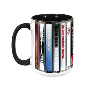 Michael Jackson Cassette Tape Mug, Retro Album Spines Coffee Cup, King of Pop Fan Gift, 80s Music Decor