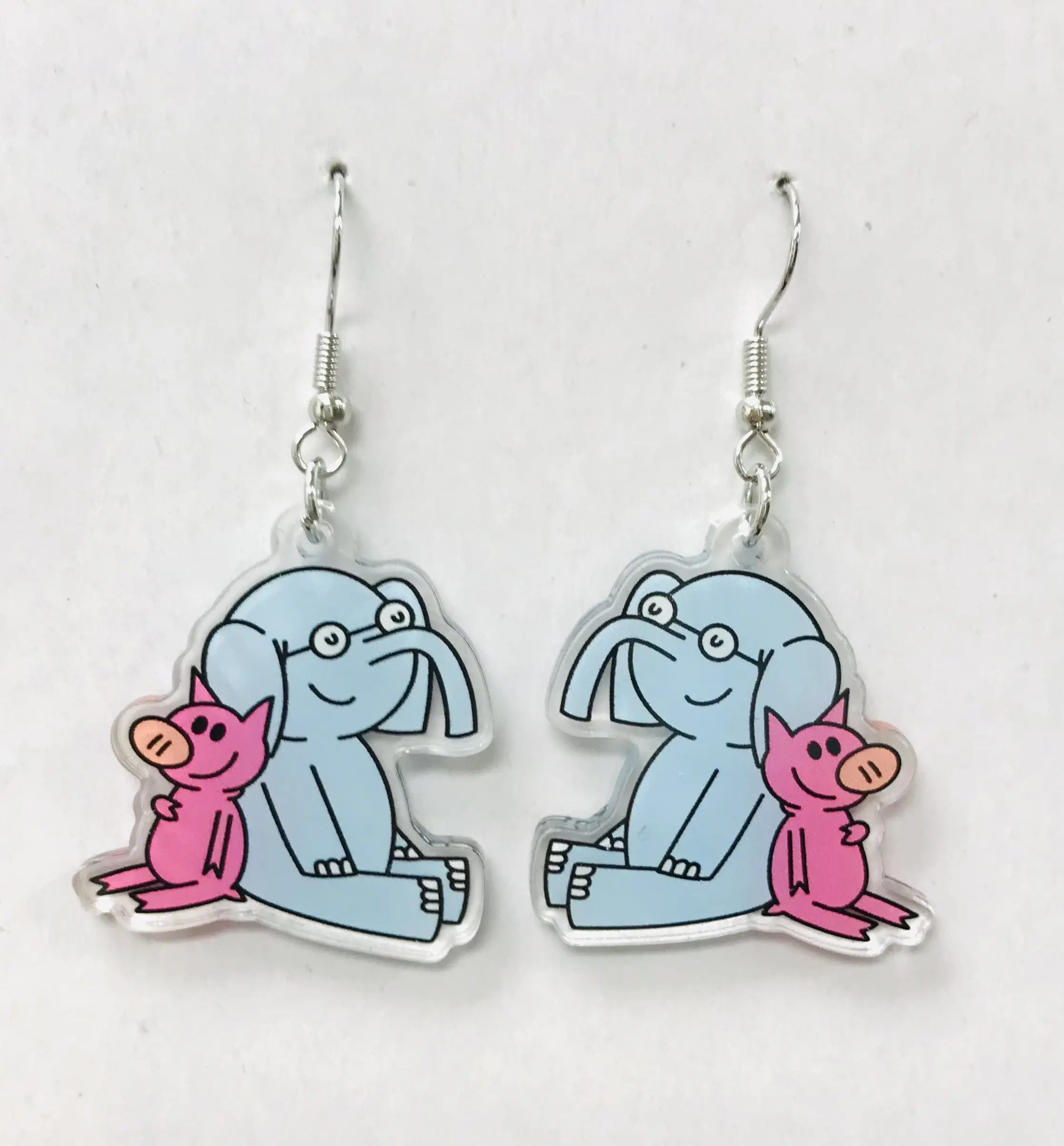 PIG AND ELEPHANG EARRINGS, PIGGY GIFT, BOOK CHARACTER EARRINGS