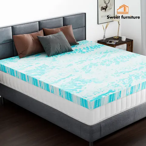 Sweet Furniture S-Memory Foam Mattress Topper, Cooling Gel Infused, Ventilated, Breathable Toppers Pad, Laid on the Mattress of Bedroom-Bed,RV-Bed, Sofa-Bed,Multi-Size Option