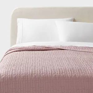 King TENCEL Quilt Blush - Threshold: OEKO-TEX Certified, Cooling Lightweight Coverlet, Woven Lyocell Fabric, Machine Washable