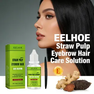 EELHOE Straw Pulp Eyebrow Hair Care Solution - Ginger Polygonum Multiflorum Thick Eyebrow Eyelash Growth Serum Set Eyebrow Enhancer