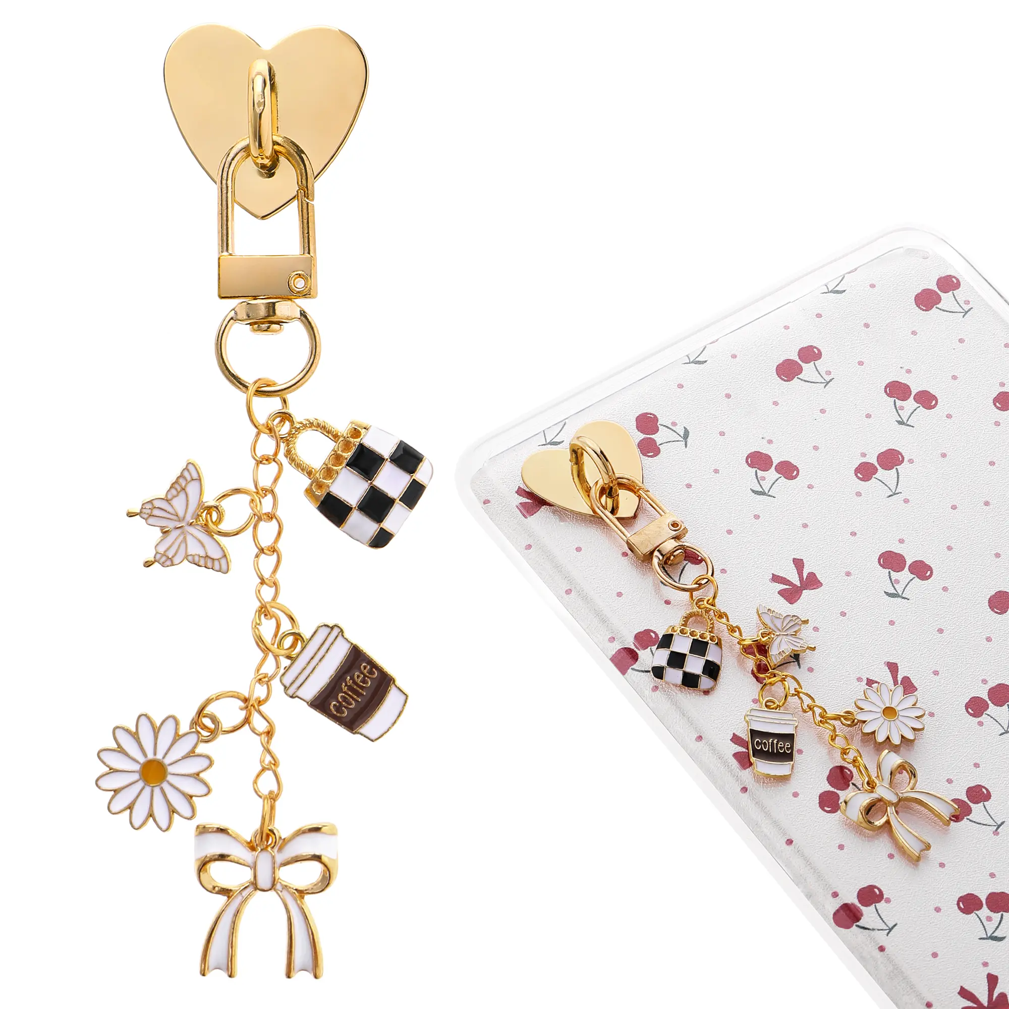 Cute Charm Chain for Book Lovers, Aesthetic E-Reader Accessories Compatible with Kindle & Kobo, Bookish Reader Gifts